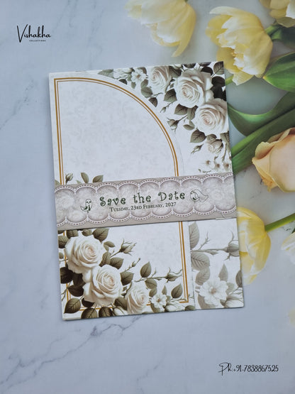 Lock Style Direct Card Flower Hindu Muslim Christian Sikh Jain invitation Cards ATS-9379 – image 1