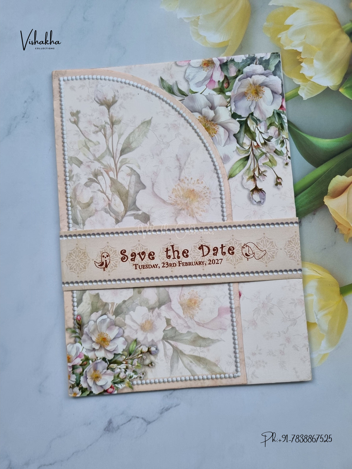 Lock Style Direct Card Flower Hindu Muslim Christian Sikh Jain invitation Cards ATS-9380 – image 1