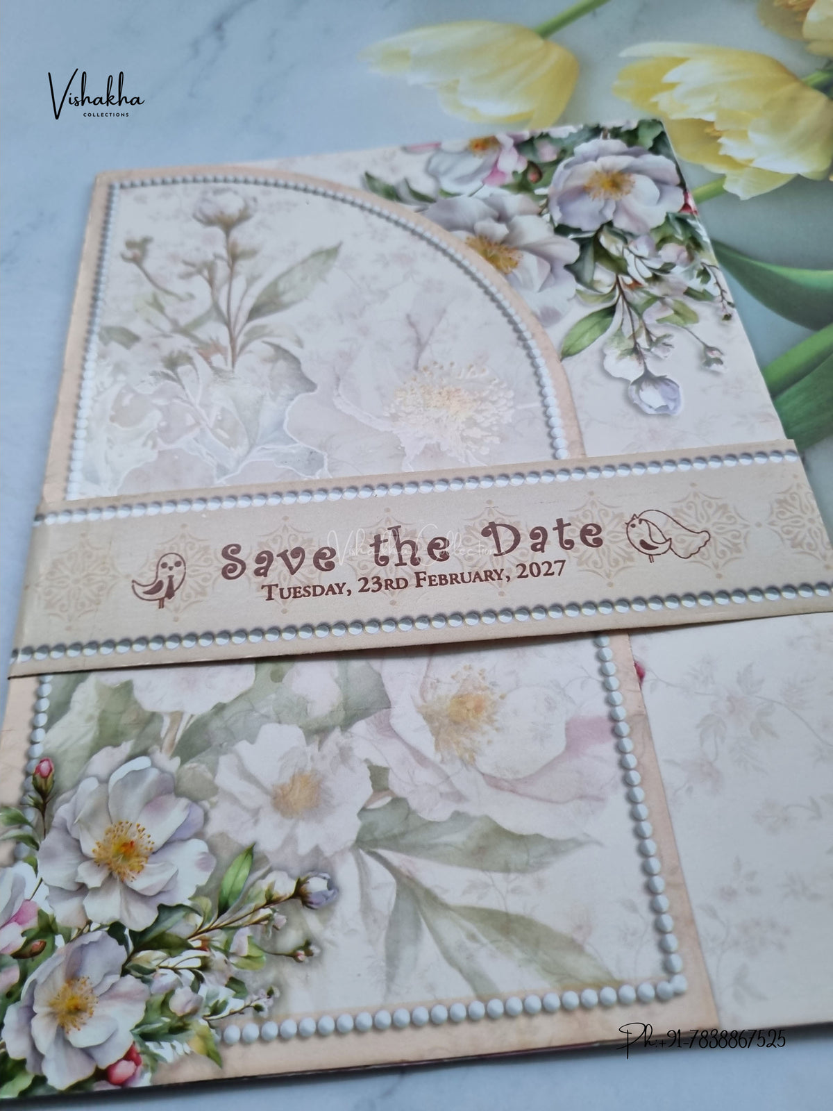 Lock Style Direct Card Flower Hindu Muslim Christian Sikh Jain invitation Cards ATS-9380 – image 2
