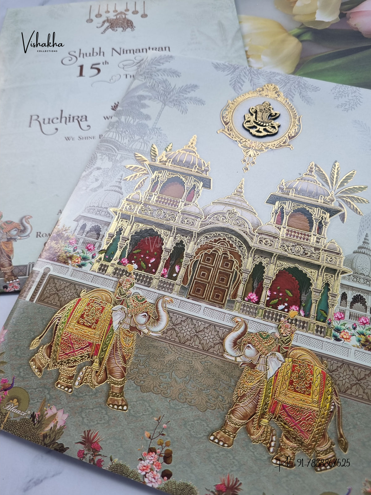 Ganesh Ji Hathi Raj Mahal Hindu Jain invitation Cards CR-407 – image 2