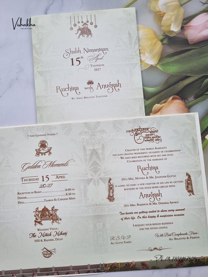 Ganesh Ji Hathi Raj Mahal Hindu Jain invitation Cards CR-407 – image 3