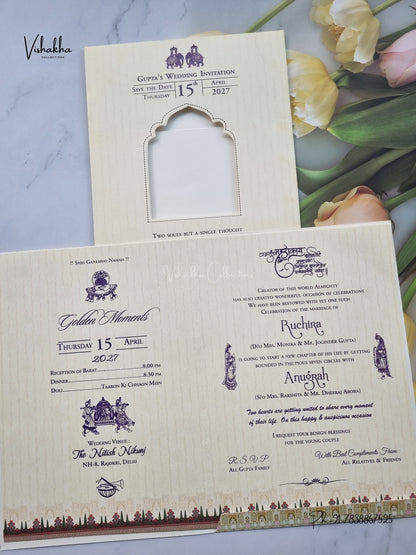 Wisdom Tree Jharokha Raj Mahal Hindu Muslim Christian Sikh Jain invitation Cards CR-414 – image 3