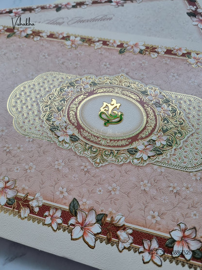 Ganesh Ji Flower Jaali Hindu Jain invitation Cards CR-432 – image 2