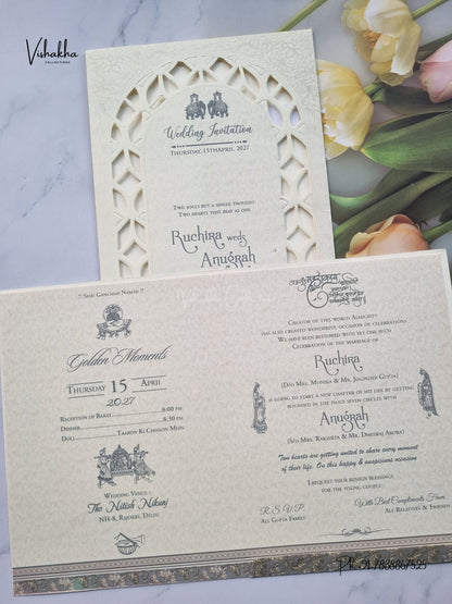 Ganesh Ji Flower Hindu Jain invitation Cards CR-463-1 – image 3