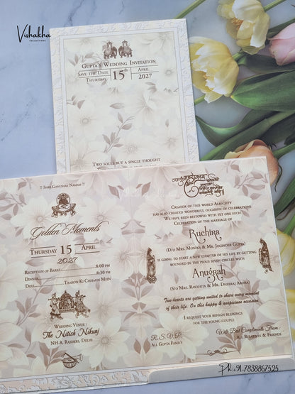 Ganesh Ji Flower Hindu Jain invitation Cards CR-507 – image 3