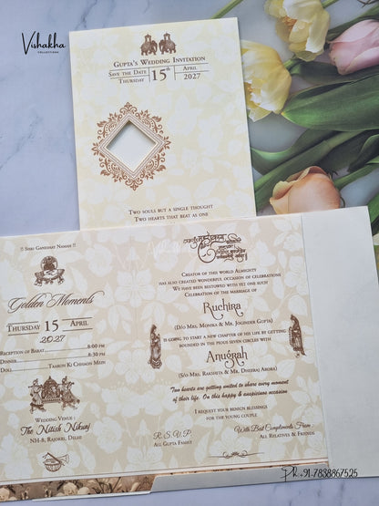 Ganesh Ji Flower Hindu Jain invitation Cards CR-508 – image 3