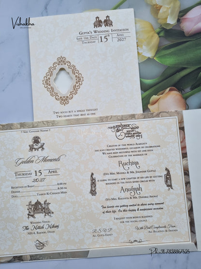 Ganesh Ji Flower Hindu Jain invitation Cards CR-512 – image 3