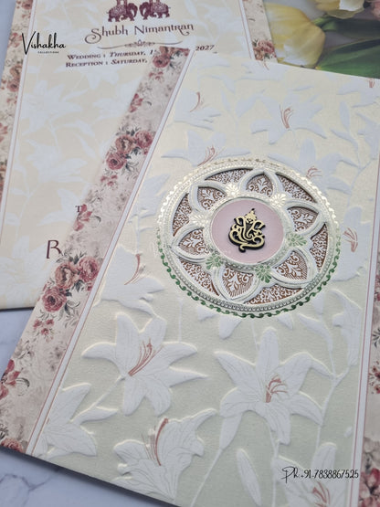 Ganesh Ji Flower Rose Hindu Jain invitation Cards CR-514 – image 2