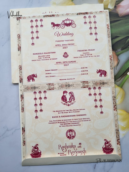 Laser Cut Acrylic Jaali Hathi Flower Hindu Muslim Christian Sikh Jain invitation Cards CR-516-1 – image 3