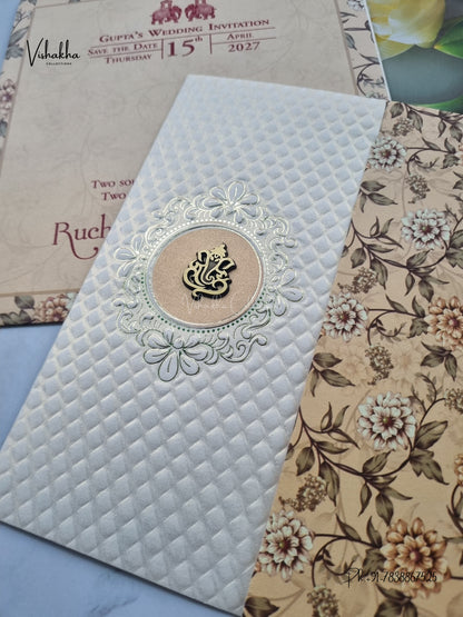 Ganesh Ji Flower Hindu Jain invitation Cards CR-522 – image 2