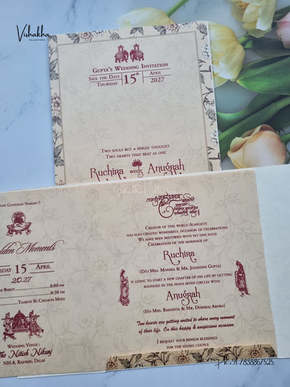 Ganesh Ji Flower Hindu Jain invitation Cards CR-522 – image 3