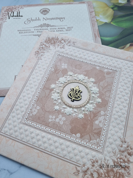 Ganesh Ji Flower Hindu Jain invitation Cards CR-534 – image 2