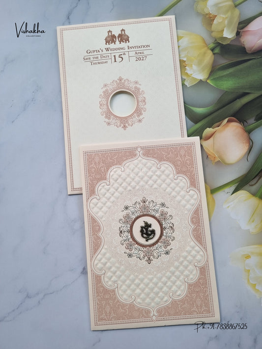 Ganesh Ji Flower Hindu Jain invitation Cards CR-541 – image 1