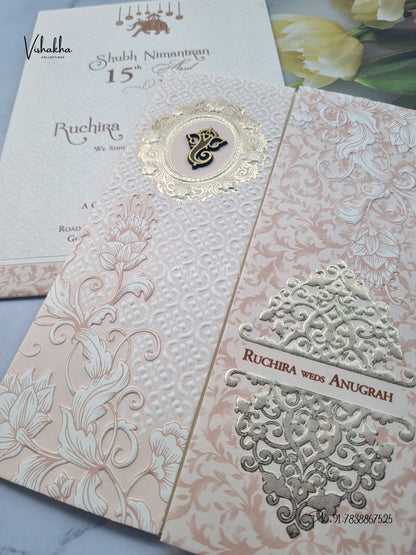 Ganesh Ji Flower Lotus Hindu Jain invitation Cards CR-542 – image 2