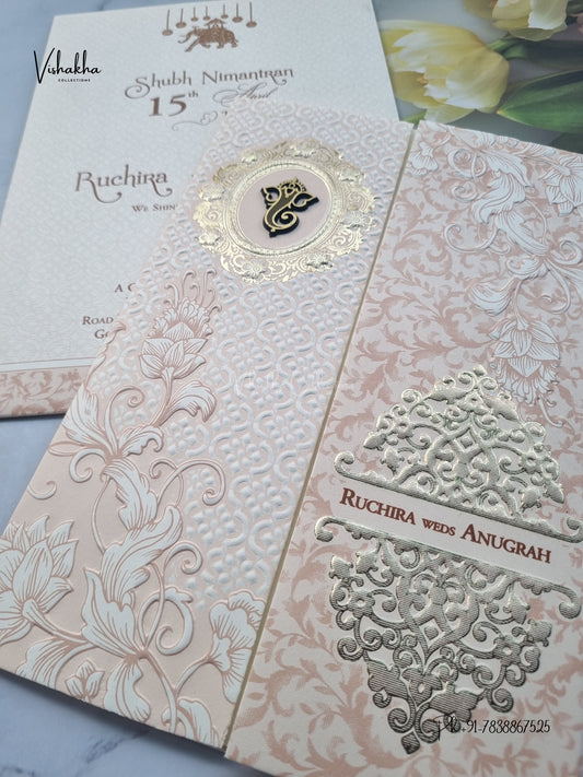 Ganesh Ji Flower Lotus Hindu Jain invitation Cards CR-542 – image 2