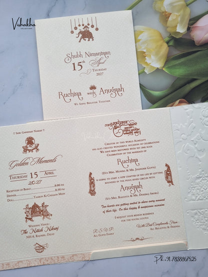 Ganesh Ji Flower Lotus Hindu Jain invitation Cards CR-542 – image 3