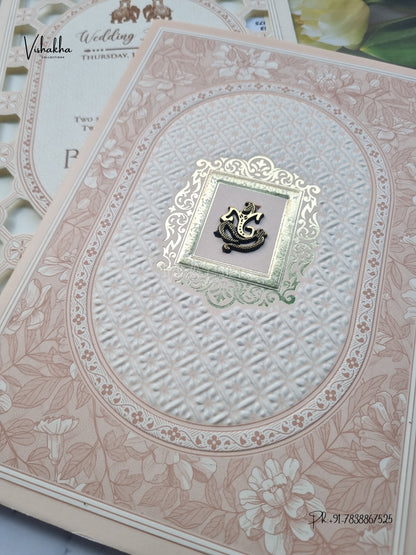 Ganesh Ji Flower Hindu Jain invitation Cards CR-543 – image 2