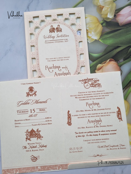 Ganesh Ji Flower Hindu Jain invitation Cards CR-543 – image 3