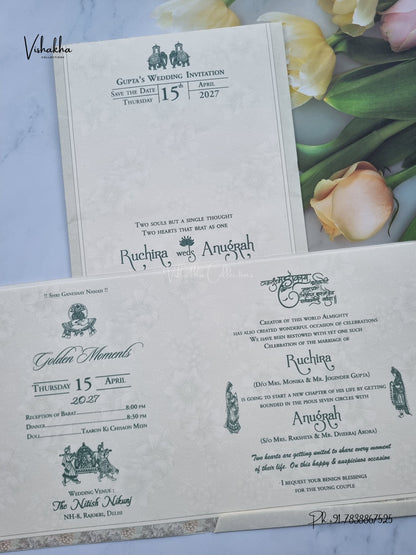 Ganesh Ji Hathi Barat Hindu Jain invitation Cards CR-548 – image 3