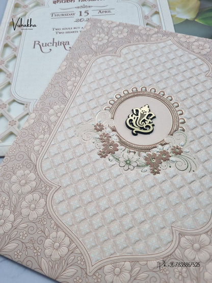 Ganesh Ji Flower Geometric Hindu Jain invitation Cards CR-551 – image 2