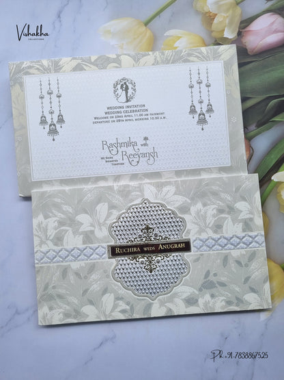Flower Hindu Muslim Christian Sikh Jain invitation Cards CR-562 – image 1