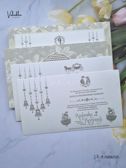 Flower Hindu Muslim Christian Sikh Jain invitation Cards CR-562 – image 3