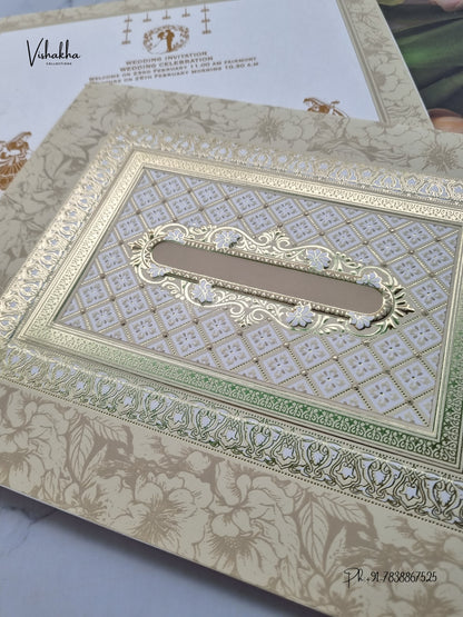 Laser Cut Flower Jaali Hindu Muslim Christian Sikh Jain invitation Cards CR-565C – image 2