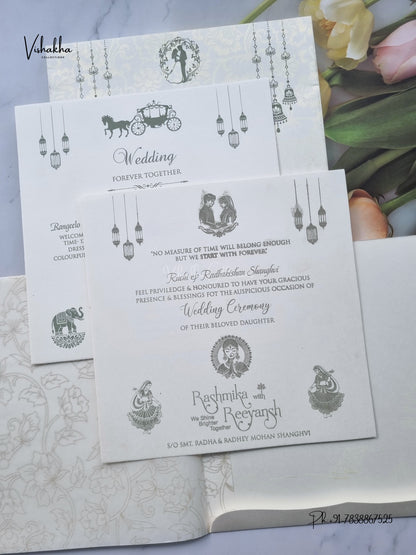 Acrylic Flower Hindu Muslim Christian Sikh Jain invitation Cards CR-570G – image 3