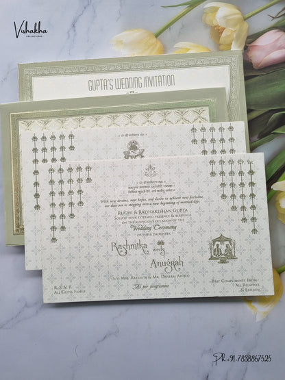 Semi Box Acrylic Direct Card Moroccan Geometric Hindu Muslim Christian Sikh Jain invitation Cards CR-572 – image 3