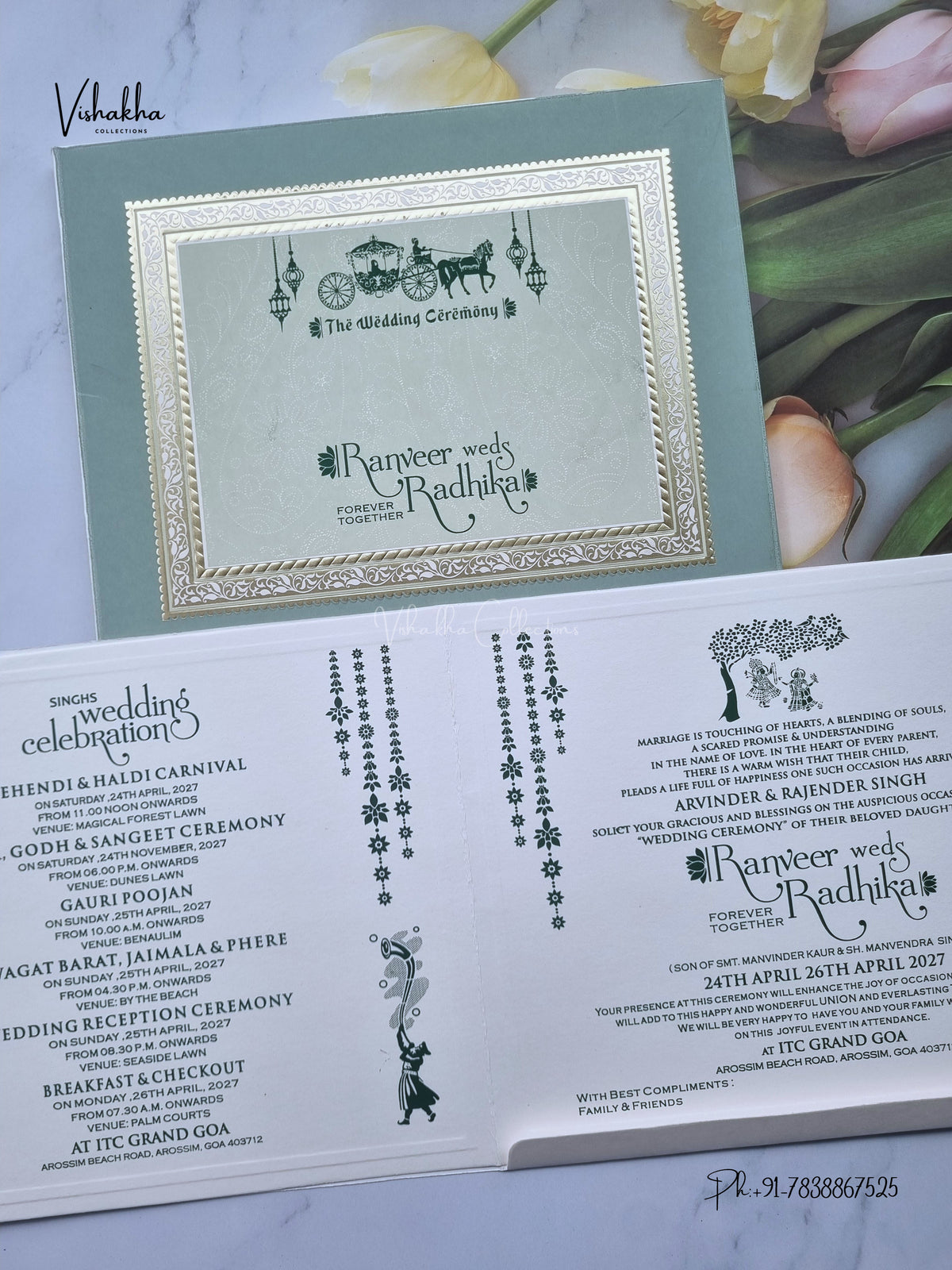 Hindu Muslim Christian Sikh Jain invitation Cards CR-573 – image 3