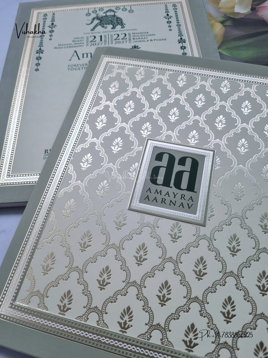 Moroccan Geometric Hindu Muslim Christian Sikh Jain invitation Cards CR-578 – image 2