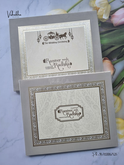 Semi Box Hindu Muslim Christian Sikh Jain invitation Cards CR-579 – image 1