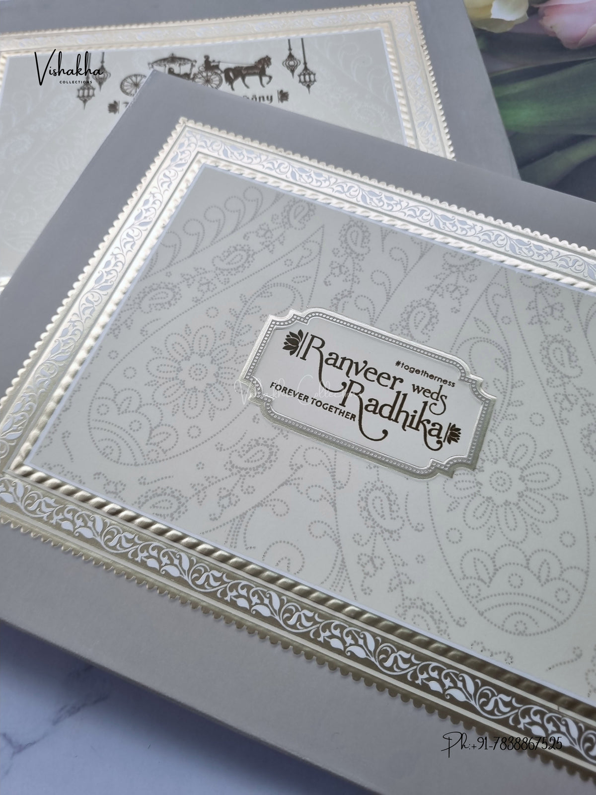 Semi Box Hindu Muslim Christian Sikh Jain invitation Cards CR-579 – image 2