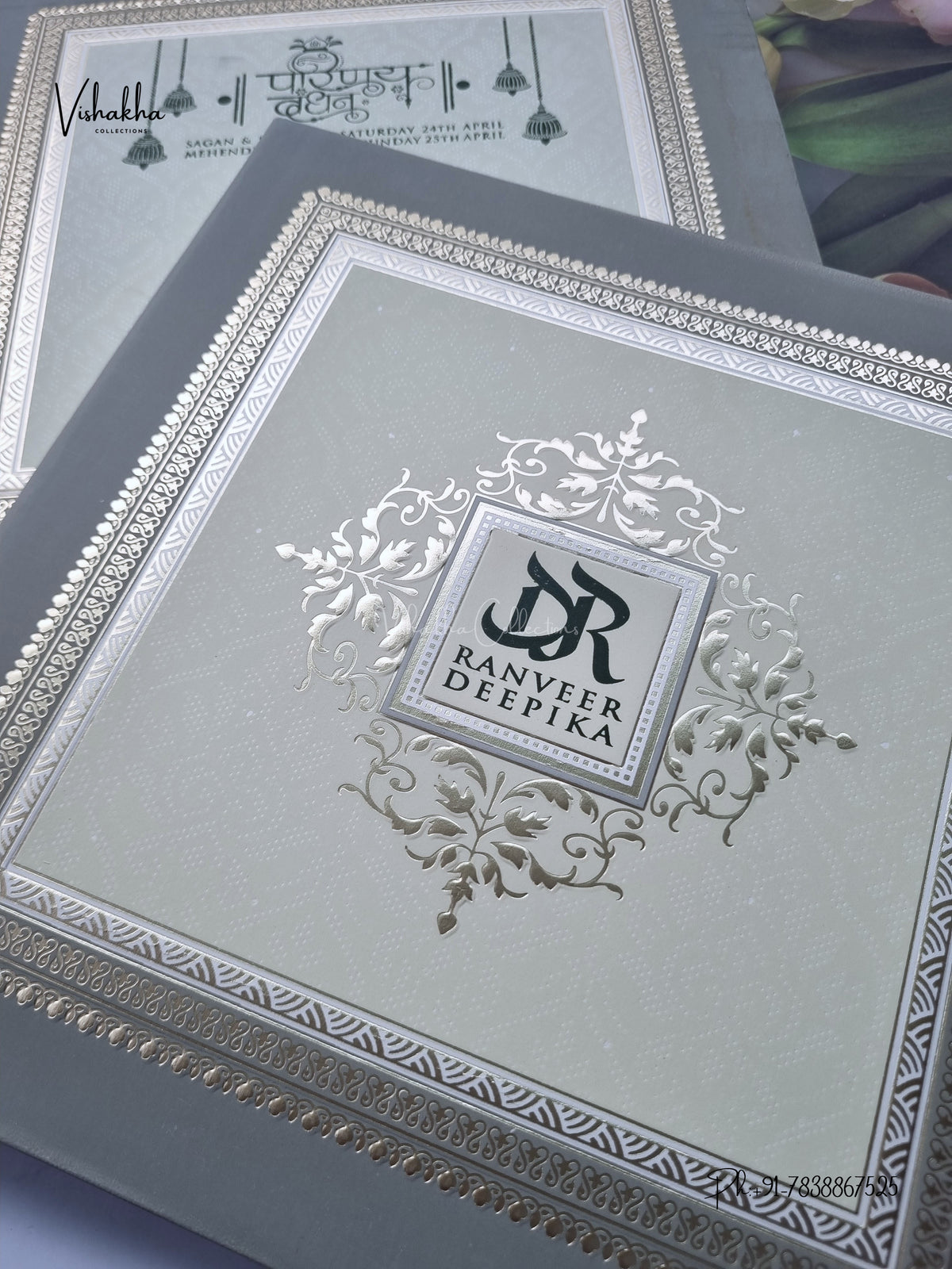 Semi Box Hindu Muslim Christian Sikh Jain invitation Cards CR-582 – image 2