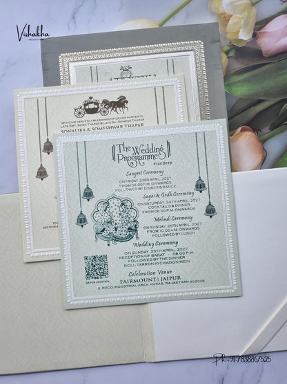 Semi Box Hindu Muslim Christian Sikh Jain invitation Cards CR-582 – image 3