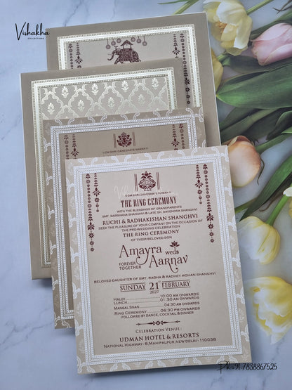 Semi Box Jaali Hindu Muslim Christian Sikh Jain invitation Cards CR-584 – image 3