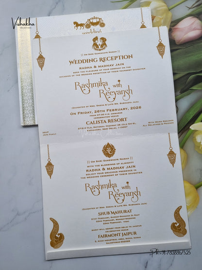 Laser Cut Flower Rangoli Hindu Muslim Christian Sikh Jain invitation Cards CR-705C – image 3