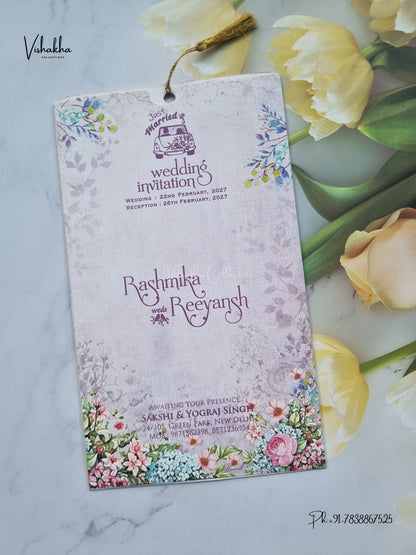 Dori Flower Hindu Muslim Christian Sikh Jain invitation Cards CR-7078 – image 1