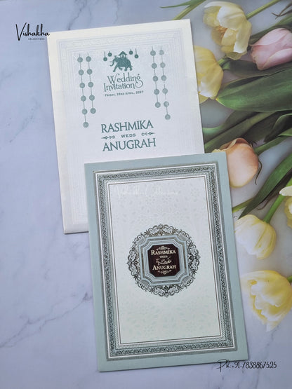 Flower Hindu Muslim Christian Sikh Jain invitation Cards CR-717B – image 1