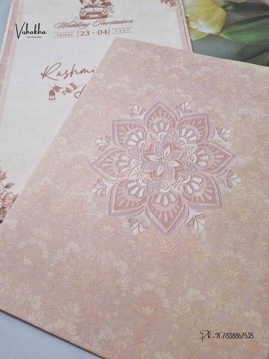 Carry Bag Mehendi Flower Hindu Muslim Christian Sikh Jain invitation Cards CR-8018 – image 2