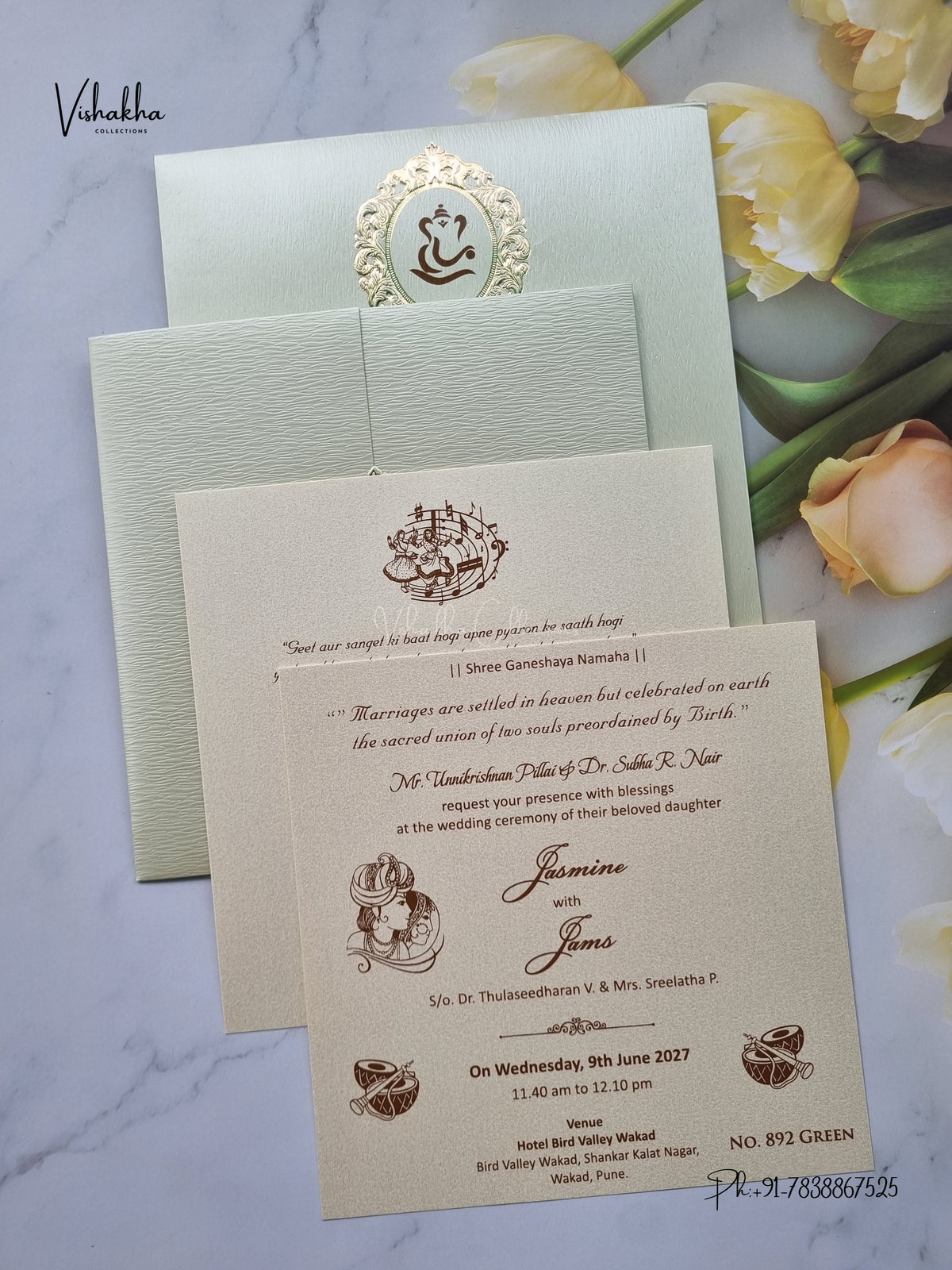 Hindu Muslim Christian Sikh Jain invitation Cards LN-892 – image 3