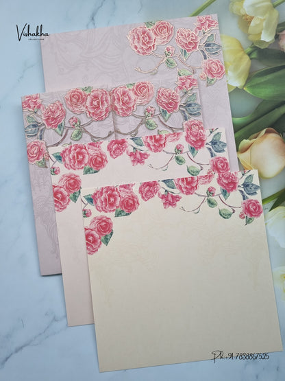 Semi Box Double Door Rose Hindu Muslim Christian Sikh Jain invitation Cards LN-937 – image 3