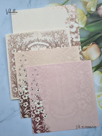 Semi Box Double Door Flower Hindu Muslim Christian Sikh Jain invitation Cards LN-939 – image 3