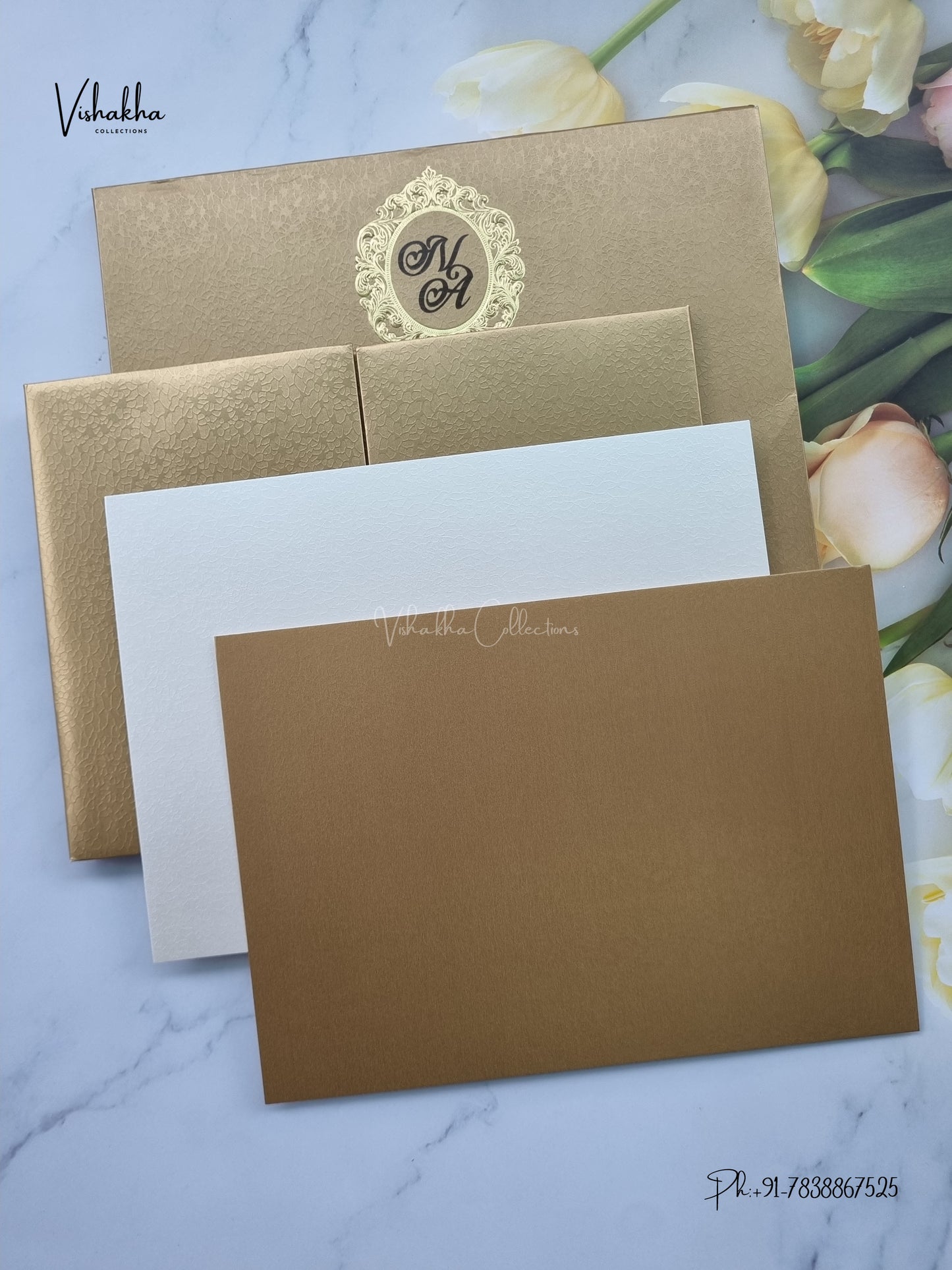 Semi Box Padded Double Door Hindu Muslim Christian Sikh Jain invitation Cards LN-946 – image 3