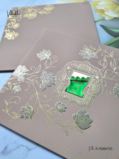 Semi Box Flower Hindu Muslim Christian Sikh Jain invitation Cards LN-948 – image 2
