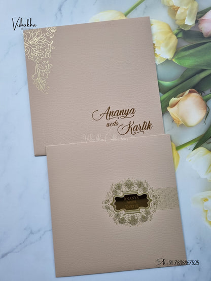 Flower Hindu Muslim Christian Sikh Jain invitation Cards LN-981 – image 1