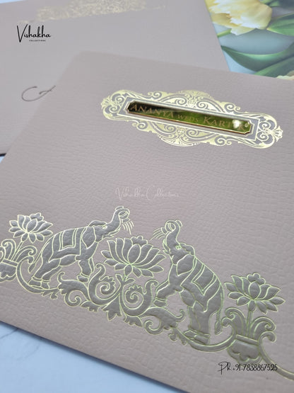 Hathi Hindu Muslim Christian Sikh Jain invitation Cards LN-984 – image 2