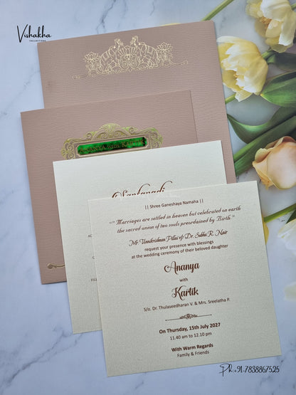 Hathi Hindu Muslim Christian Sikh Jain invitation Cards LN-984 – image 3