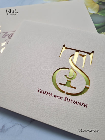 Semi Box Laser Cut Padded Hindu Muslim Christian Sikh Jain invitation Cards LN-992 – image 2