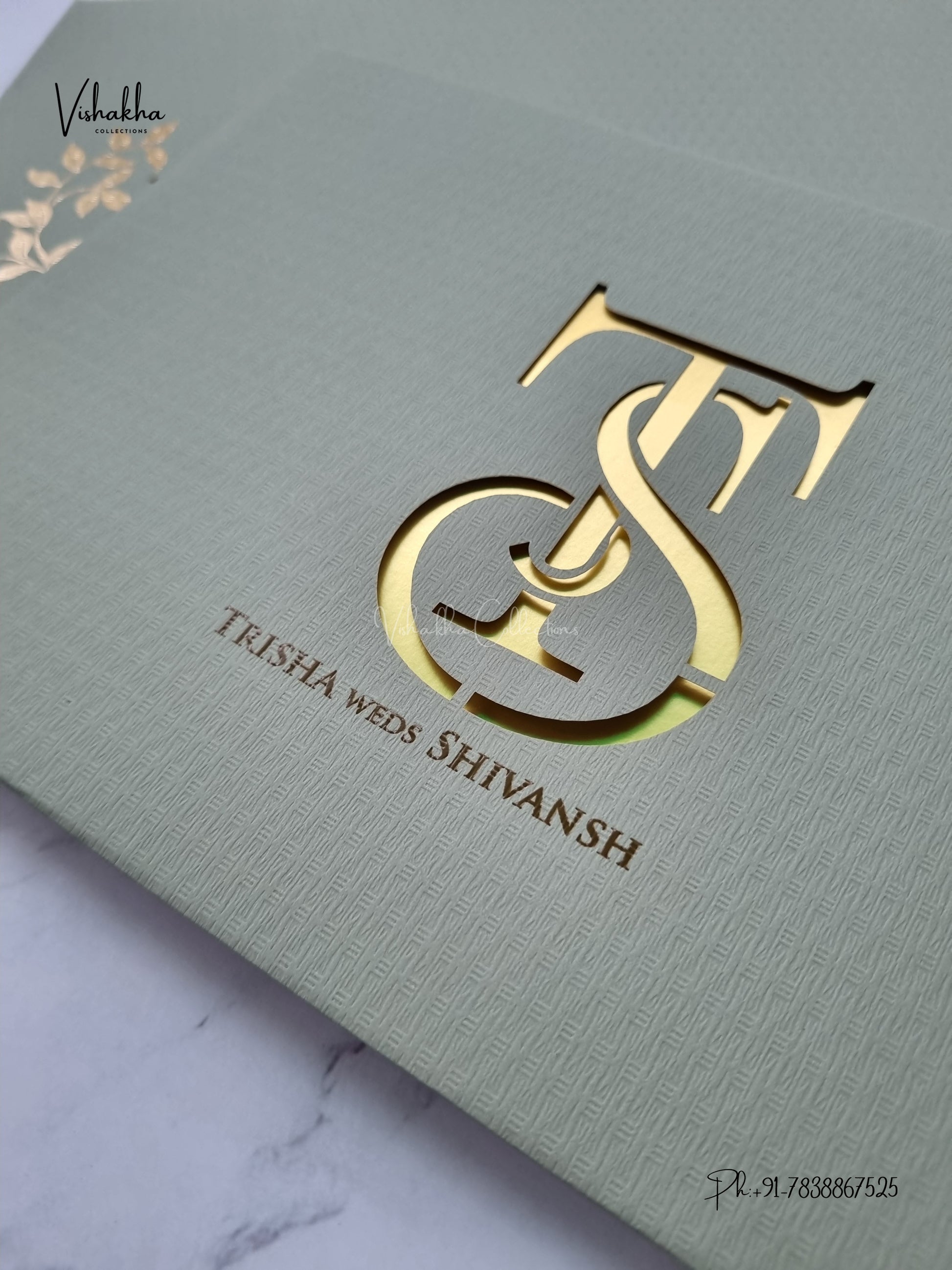 Semi Box Laser Cut Padded Hindu Muslim Christian Sikh Jain invitation Cards LN-993 – image 2